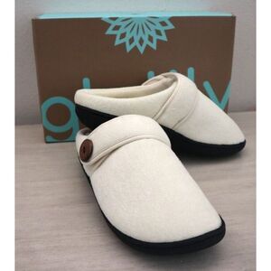 Glolily WMN's Sz 8M Ivory Mia Faux Shearling Lined Indoor/Outdoor Comfy Slippers